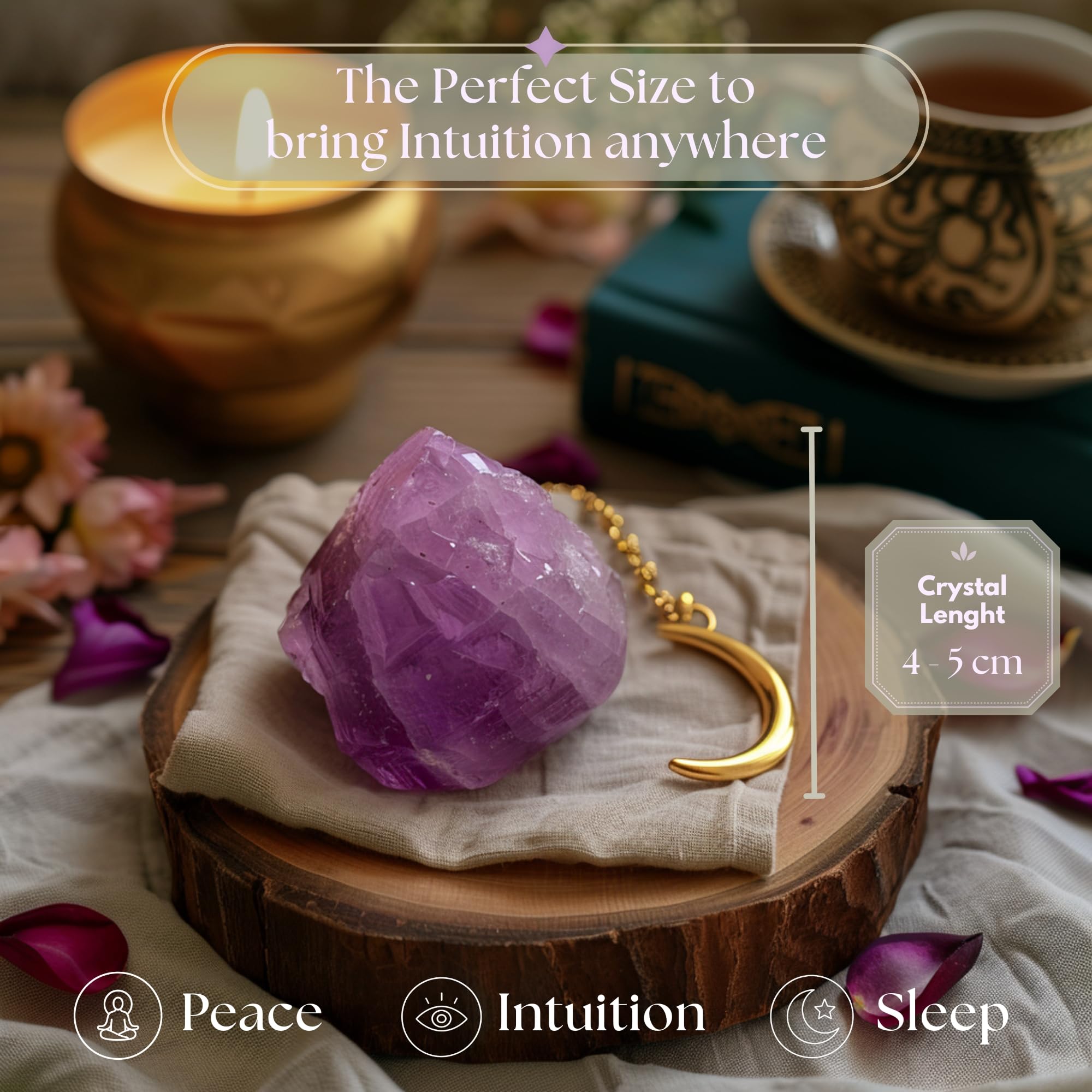 Anima Amethyst Crystal - Large 1.6-2 Deep Purple Natural Raw Amethyst Stone for Peace, Clarity, Sleep & Intuition - Ethically So