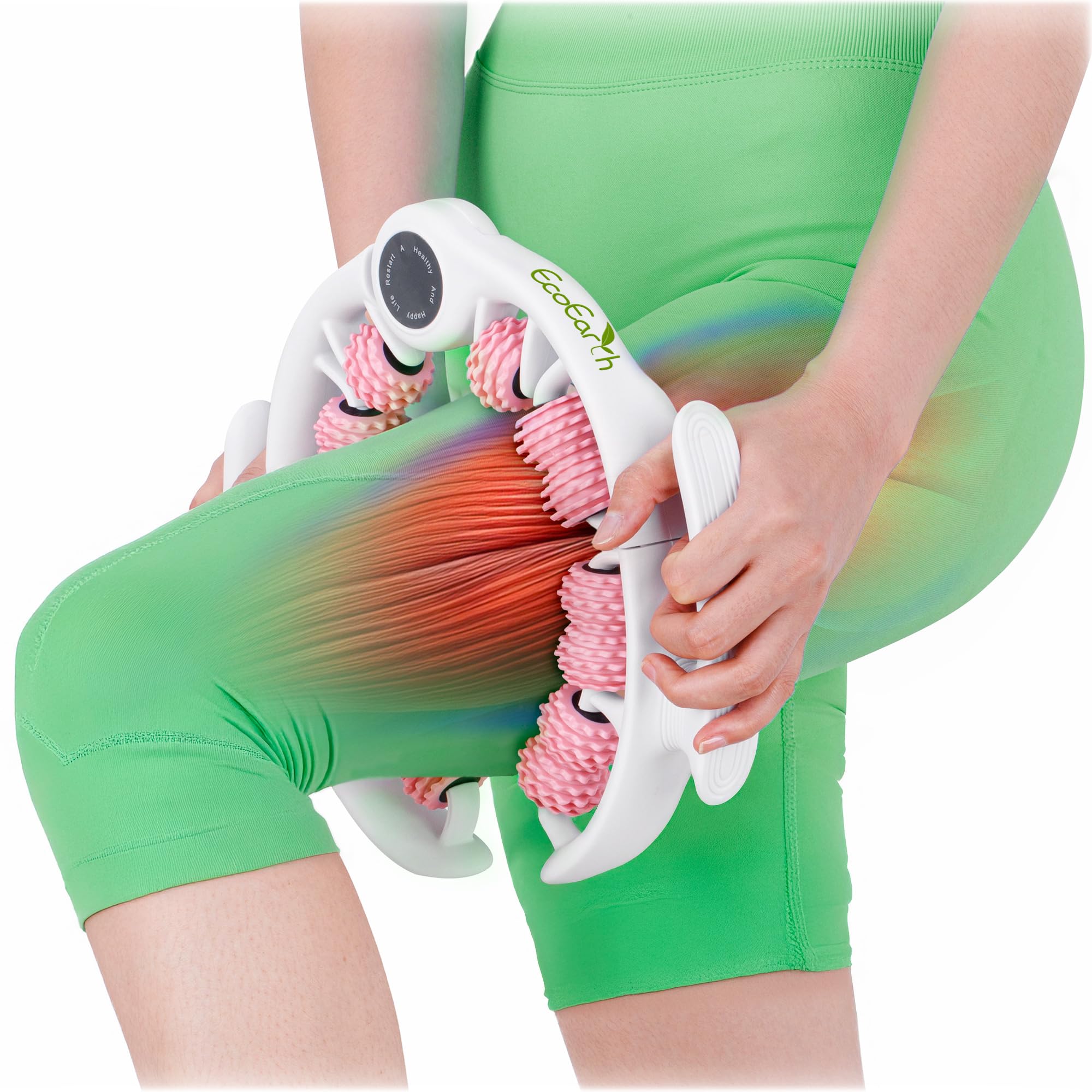 EcoEarth Cellulite Massage Roller - Handheld Fascia Massager with Detachable Handles - Anti Cellulite Tool for Legs, Thighs, But
