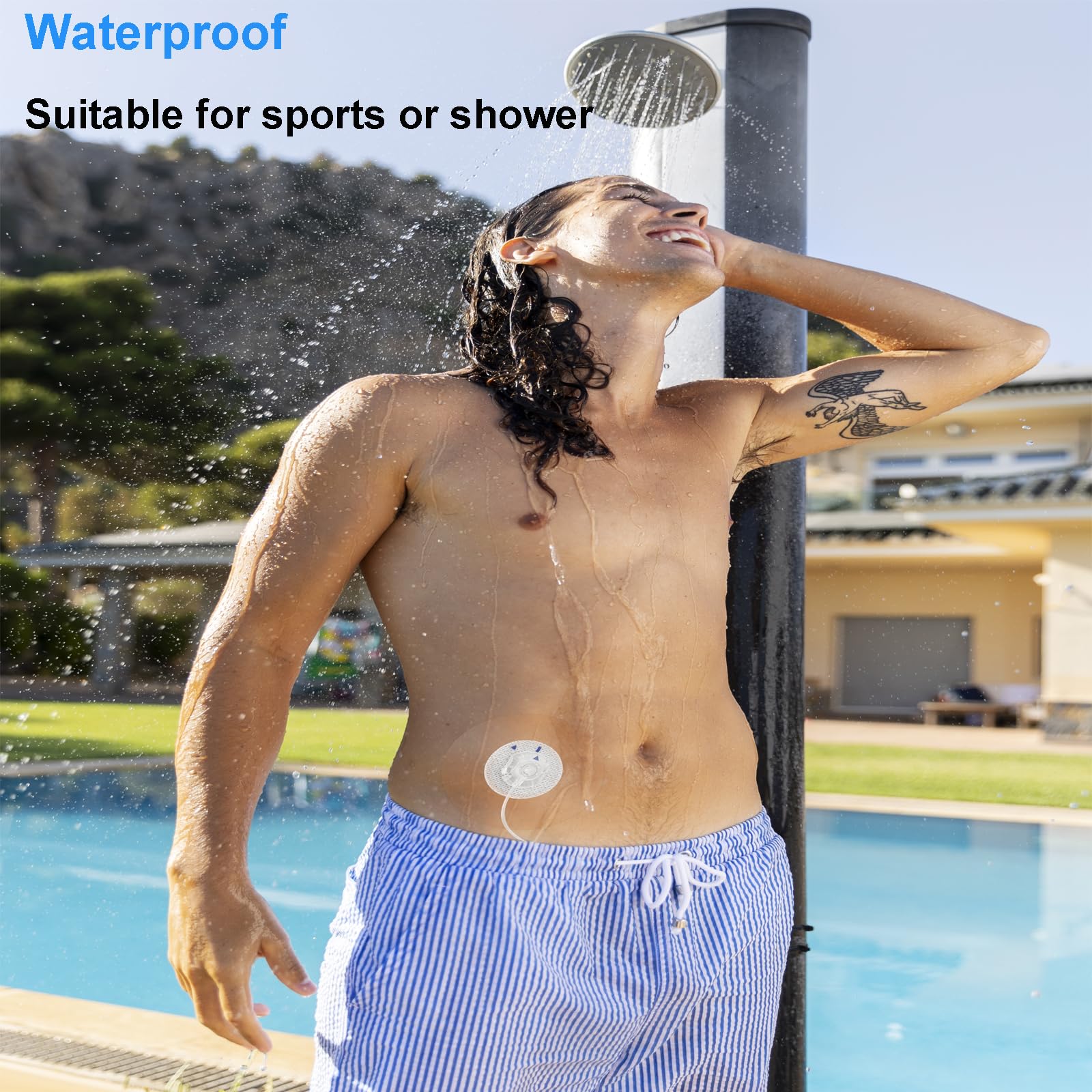 40 Pack Waterproof Universal Adhesive Patches for CGM and Insulin Pumps, 0.8-Inch Hole, Comfortable 10-14Days & Breathable Clear