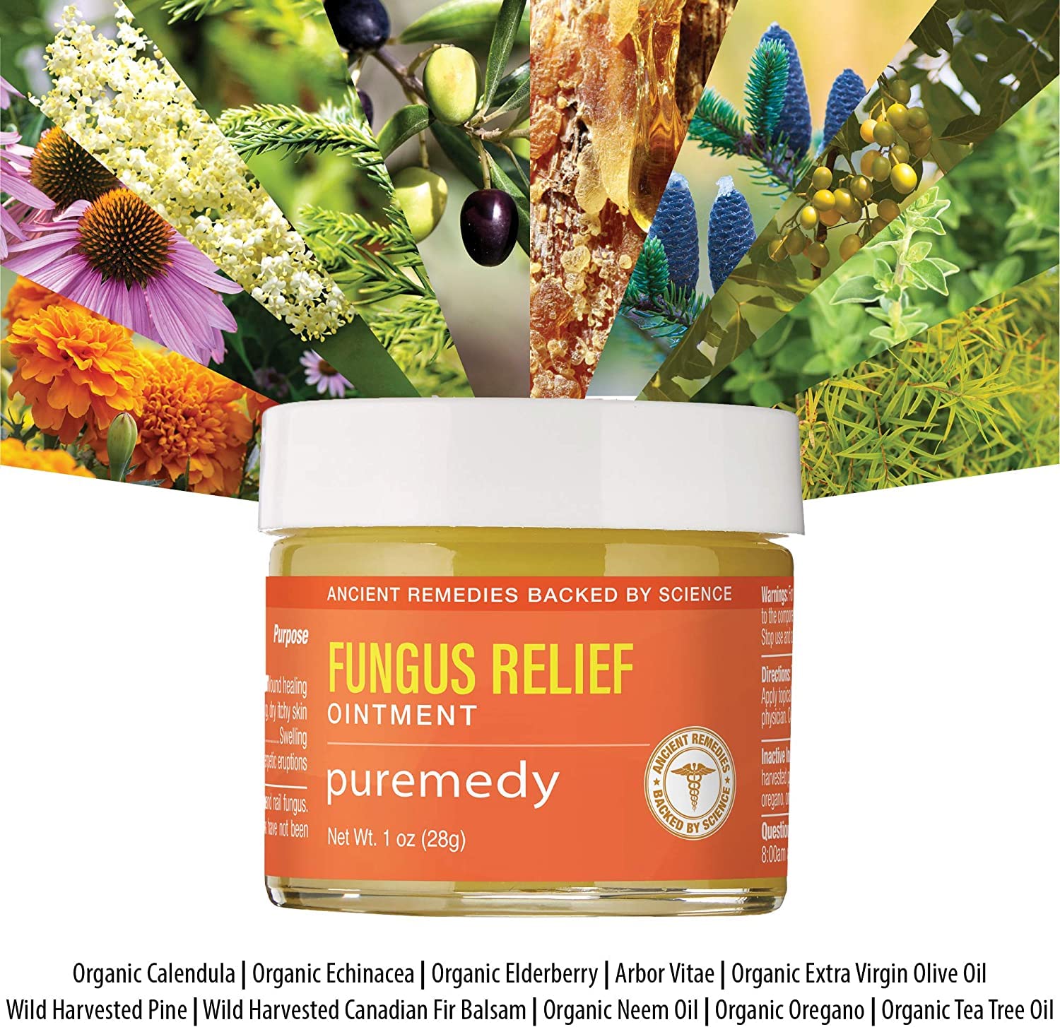 Puremedy Fungus Relief Ointment with Tea Tree Oil - All Natural Salve for Nail Fungus, Athletes Foot, Ringworm & Skin Irritatio
