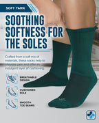 Doctor's Select Diabetic Socks for Men - 4 Pairs Crew Diabetic Neuropathy Socks for Men | Navy, Green, Blue, Gray | Non Binding