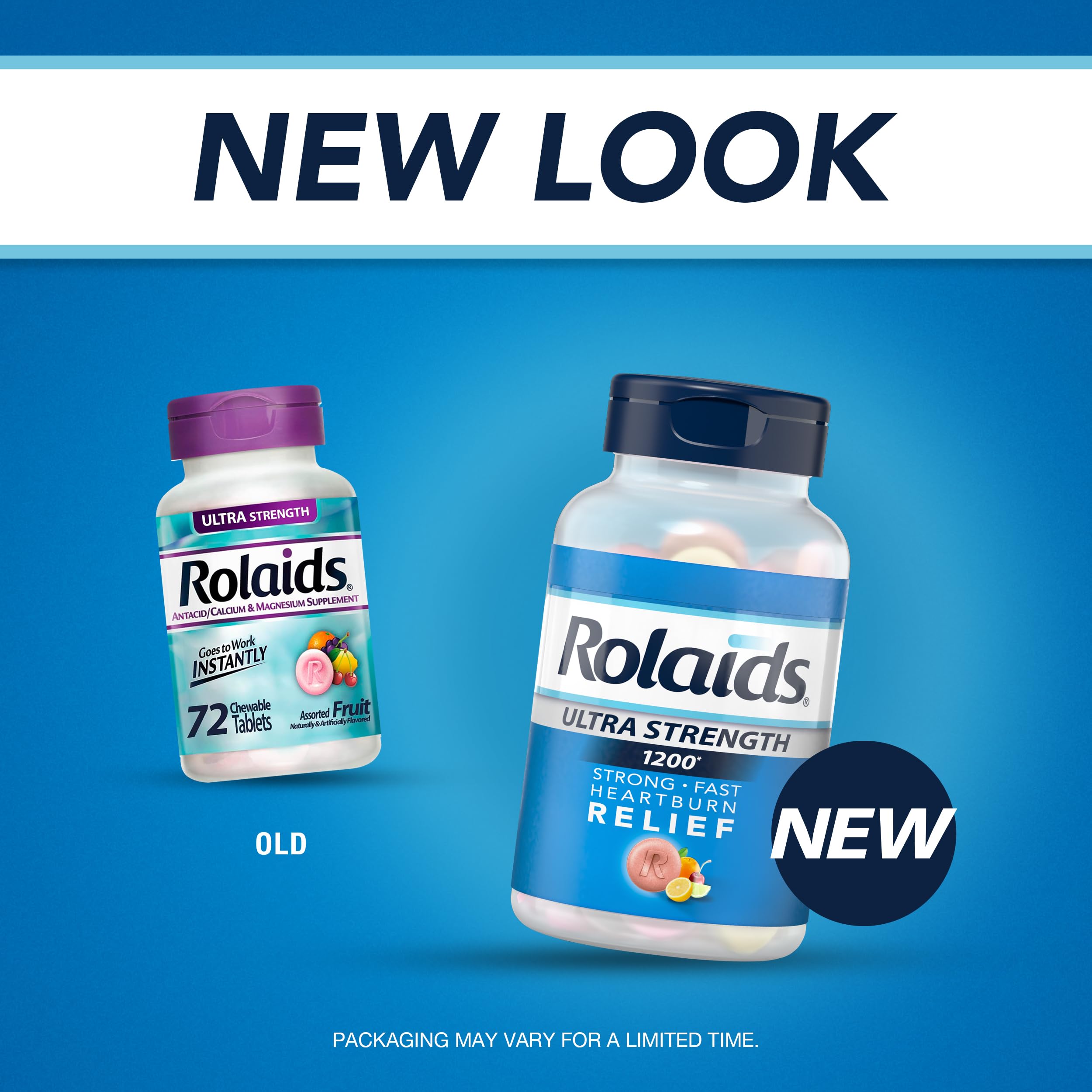 Chattem Inc. Rolaids Ultra Strength Antacid, 72 Chewable Tablets, Assorted Fruit, Ultra Strength Heartburn Relief