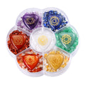 CrystalTears Chakra Crystal Stones Set for Reiki Healing Meditation, Heart Shape 7 Chakra Healing Crystals and Gemstones Chips, 