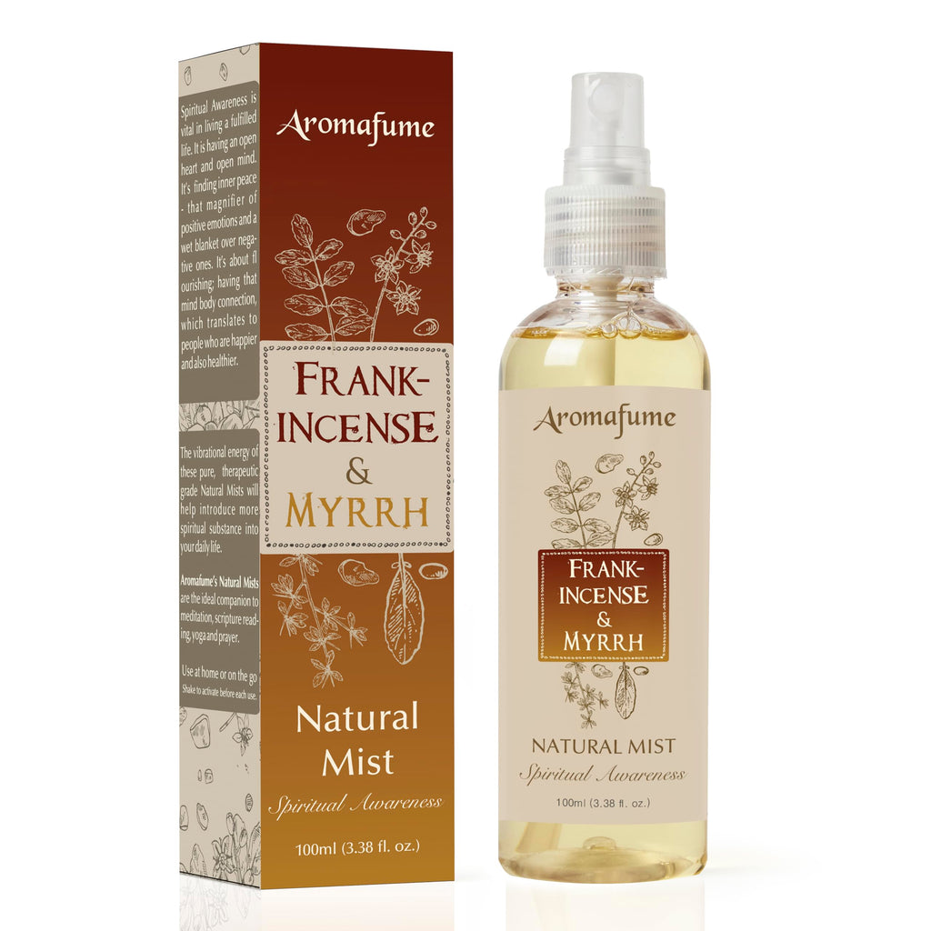 Aromafume Frankincense & Myrrha Natural Resin Mist Spray 100 ml / 3.3oz | Ideal for deep Relaxation, Spirituality & Rituals | Ma