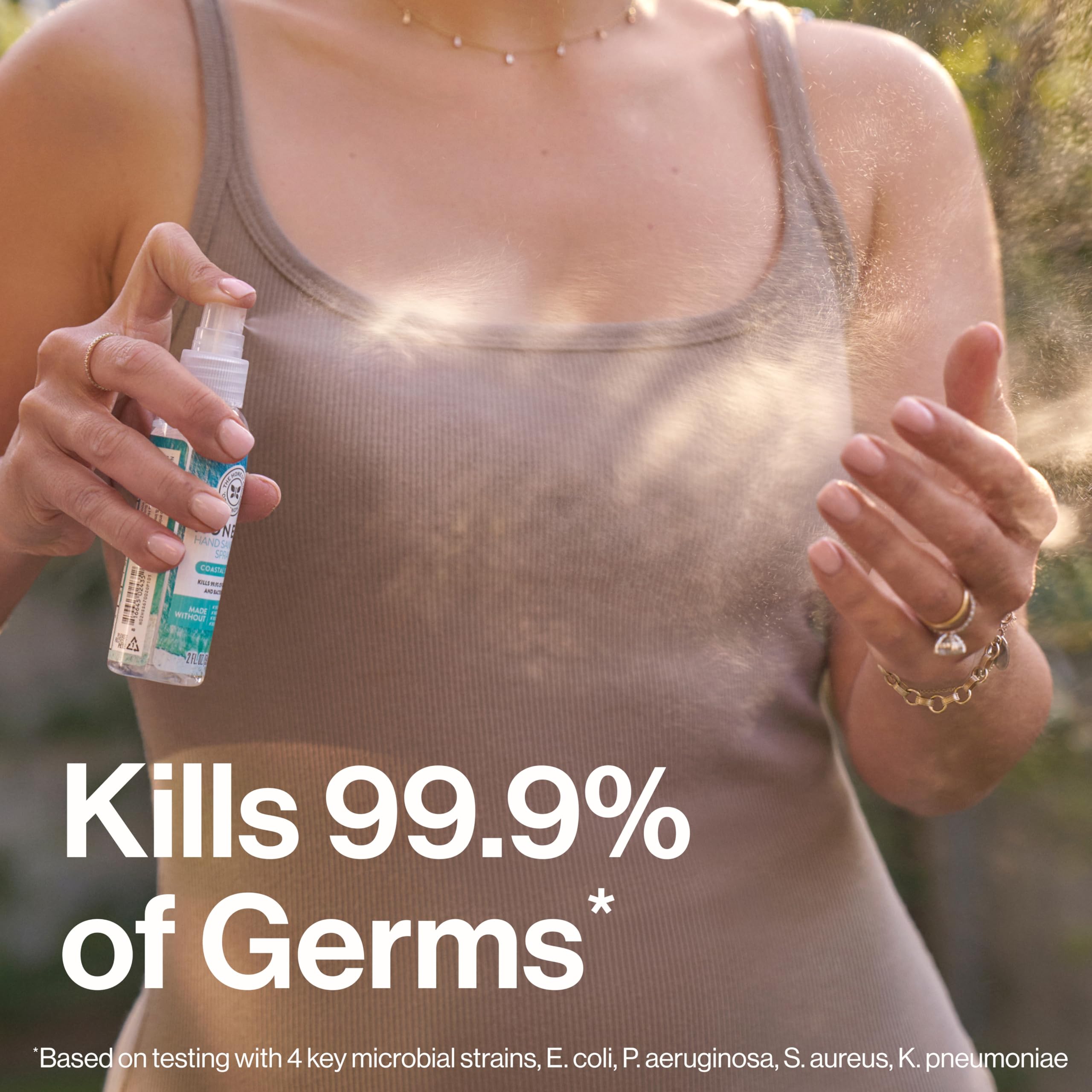 The Honest Company Plant-Based Hand Sanitizer Spray, Kills 99.9% of Germs, Hypoallergenic, Quick-drying, Moisturizing, Fragrance