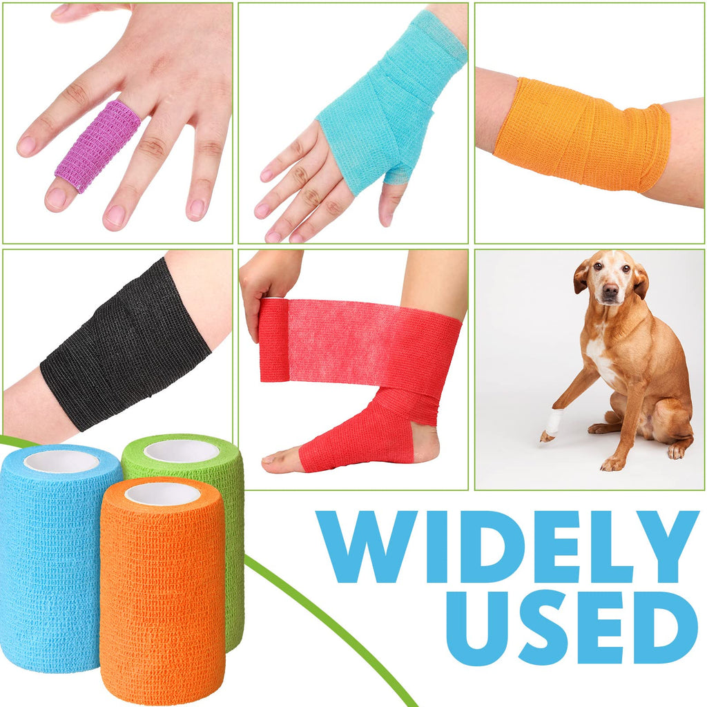 36 Pcs Self Adherent Bandage Wrap Breathable Cohesive Bandage Elastic Adhesive Tape for Stretch Athletic Sports Wrist Ankle, 4 I