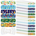 Nuanchu 6 Styles Kids Cartoon Bandages Adhesive Flexible Colorful Cute Cartoon Bandages Waterproof Breathable Protect Scrapes an