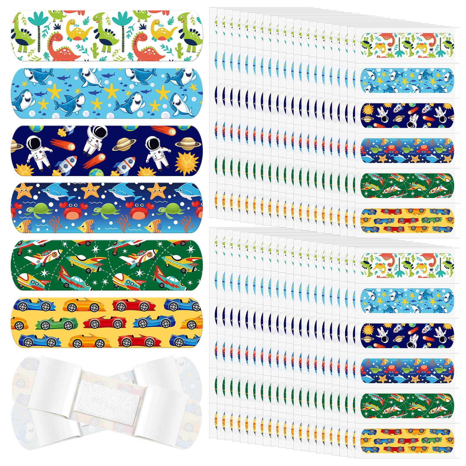 Nuanchu 6 Styles Kids Cartoon Bandages Adhesive Flexible Colorful Cute Cartoon Bandages Waterproof Breathable Protect Scrapes an