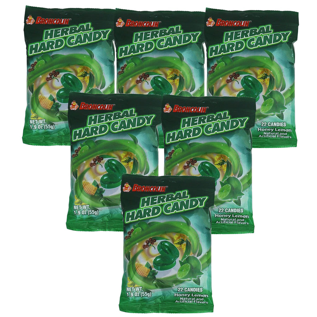 Broncolin Honey and Herbal Extracts, Honey Lemon Flavor, 6-Pack of 22 Drops Each, 6 Bags