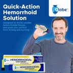 Globe Hemorrhoidal Ointment, Phenylephrine HCl, Petrolatum, Mineral Oil, Relief from Burning, Itching and Discomfort of Hemorrho