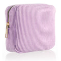 Feminine Menstrual Care Bags for Teen Girls, Mini Corduroy Period Bag for Storing Sanitary Napkins Portable Makeup Pouch with Zi