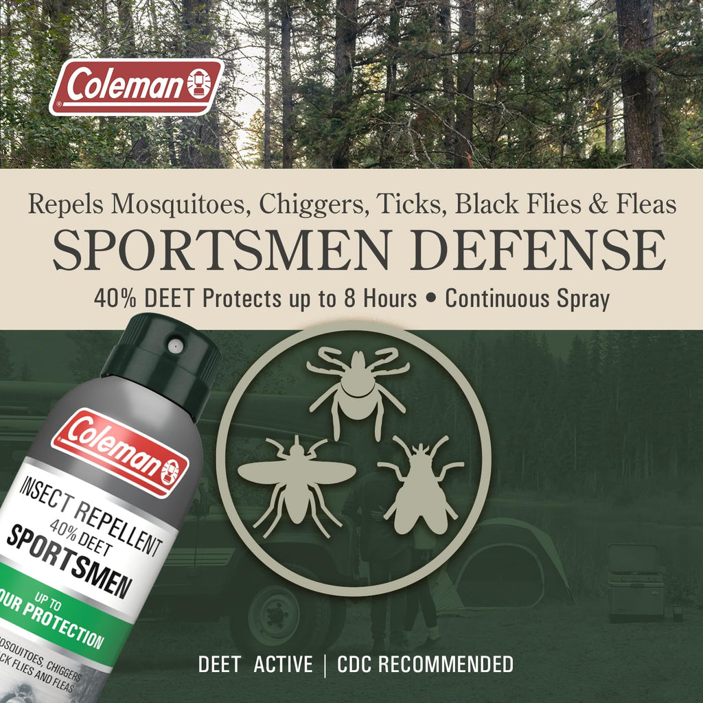 Coleman Insect Repellent Spray - 40% DEET Insect Repellent Spray, Protection Against Ticks, Mosquitoes, chiggers, gnats, Fleas,
