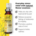 Bach RESCUE REMEDY Spray 20mL, Natural Stress Relief, Homeopathic Flower Essence, Vegan, Gluten & Sugar-Free, Non-Habit Forming