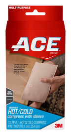 ACE Reusable Hot/Cold Compress with Sleeve, Works for hand, wrists, knees, shoulder, ankles, wisdom teeth and more, Soft outer e