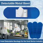 Geiserailie 120 Pcs Food Service Blue Detectable Bandage Woven Fingertip Waterproof Flexible Bandages Non-Stick Pad Latex Free f