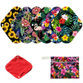 7pcs Set Resuable Menstrual Pads Including 1pc Mini Wet Bag +6pcs Reusable Washable Stay Dry Cloth Menstrual Pads/Women Sanitary