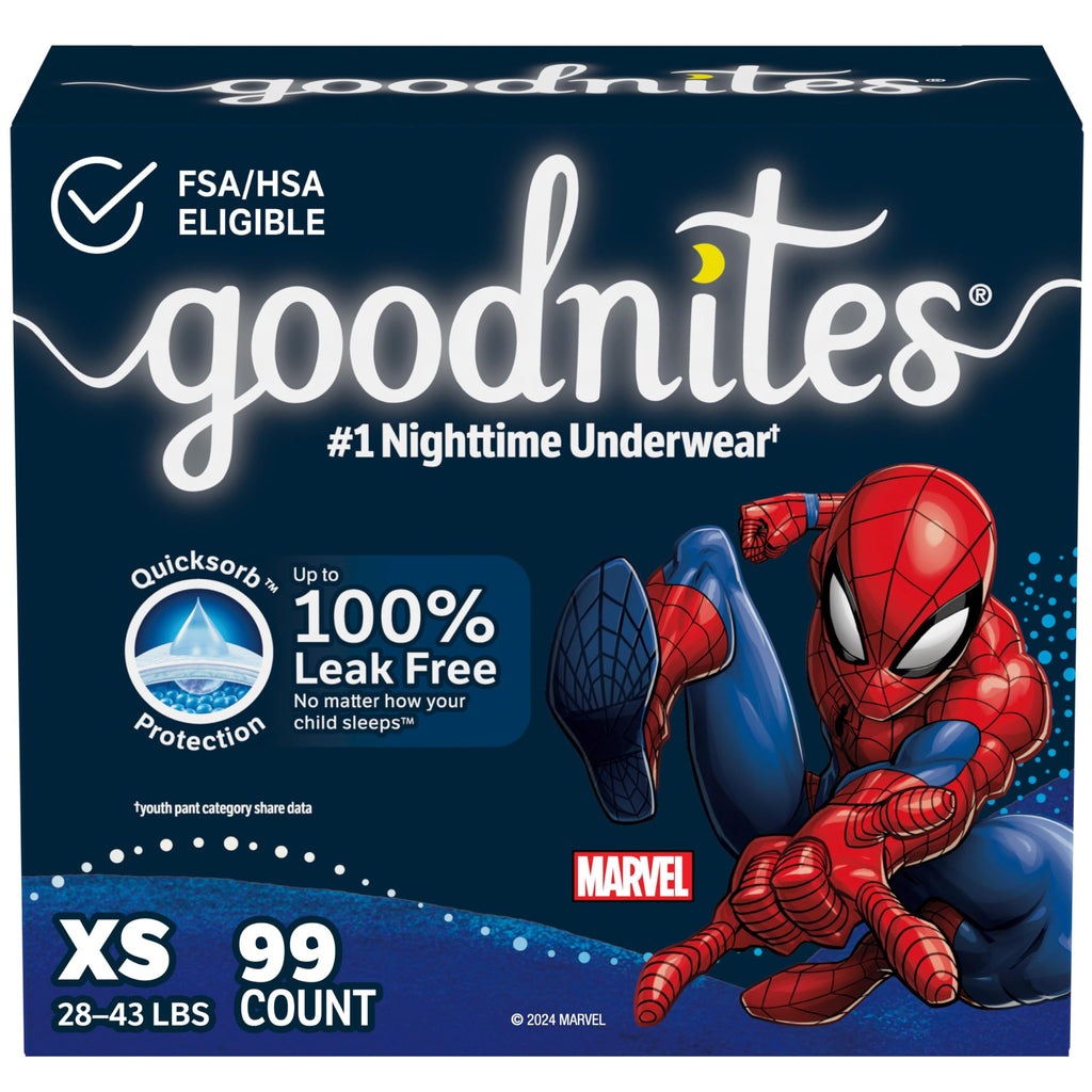 Goodnites Nighttime Bedwetting Underwear, Boys XS (28-43 lb.), 99 Ct (3 Packs of 33), Packaging May Vary