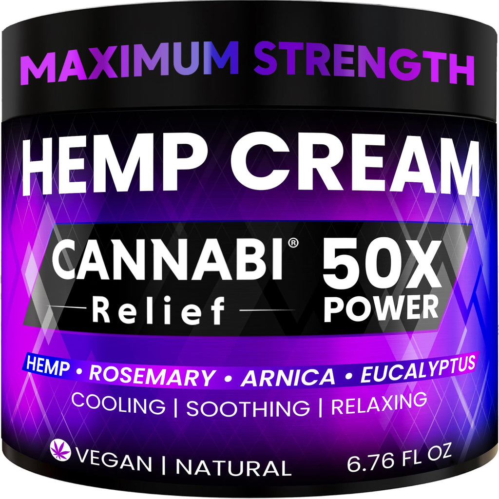 ??nn?b? R?l??f Hemp Cream Maximum Strength 6.76 FL. OZ - Relieve Muscles, Joints, and Back Target Area - 10-in-1 Potent Formula 