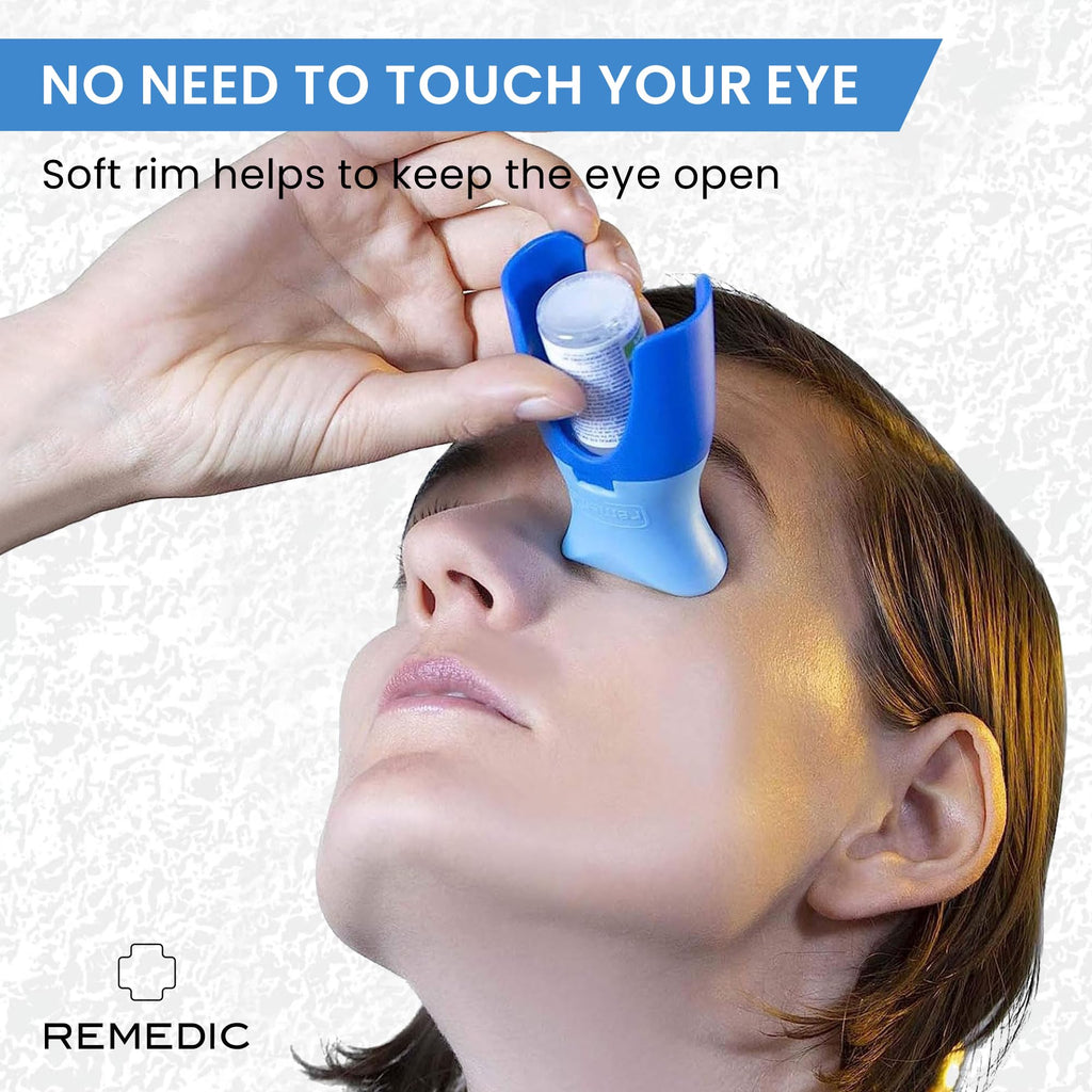 Eyedrop Bottle Dispenser with Silicone Adapter, Reusable Eye Dropper Applicator, Eye Drop Helper for Accurate Delivery ,Safe and