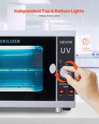 VEVOR Nail Tool Cleaning Machine, 12L Large Capacity, Knob Control, Tool Cabinet Cleaner Box with Timer Setting, Tempered Glass