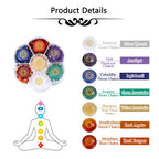 CrystalTears 7 Chakra Crystal Stones Natural Reiki Healing Crystals Gemstones with Engraved Chakra Symbol Tumbled Polished Chakr