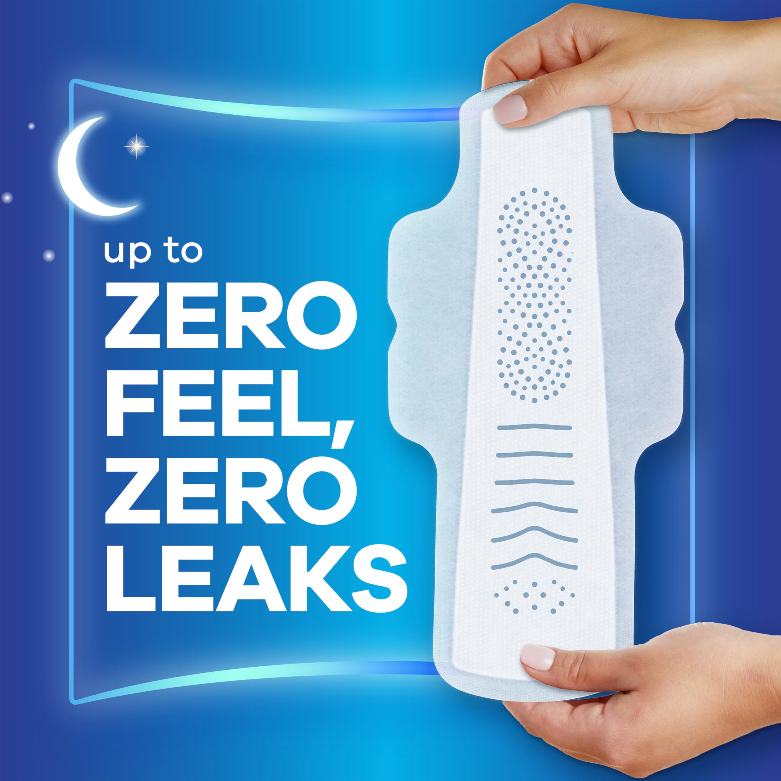 Always Infinity FlexFoam Pads for Women, Size 4, Overnight Absorbency, Unscented, 28 Count