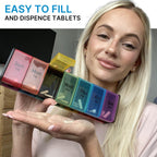 Extra Large Pill Organizer- XXL Pill Box 7 Day - Weekly Pill Organizer with AM PM Large Compartments Big Pill Case for Supplemen