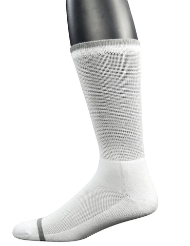 Yomandamor Men's 4 Pairs Diabetic Crew Socks with Seamless Toe and Cushion Sole