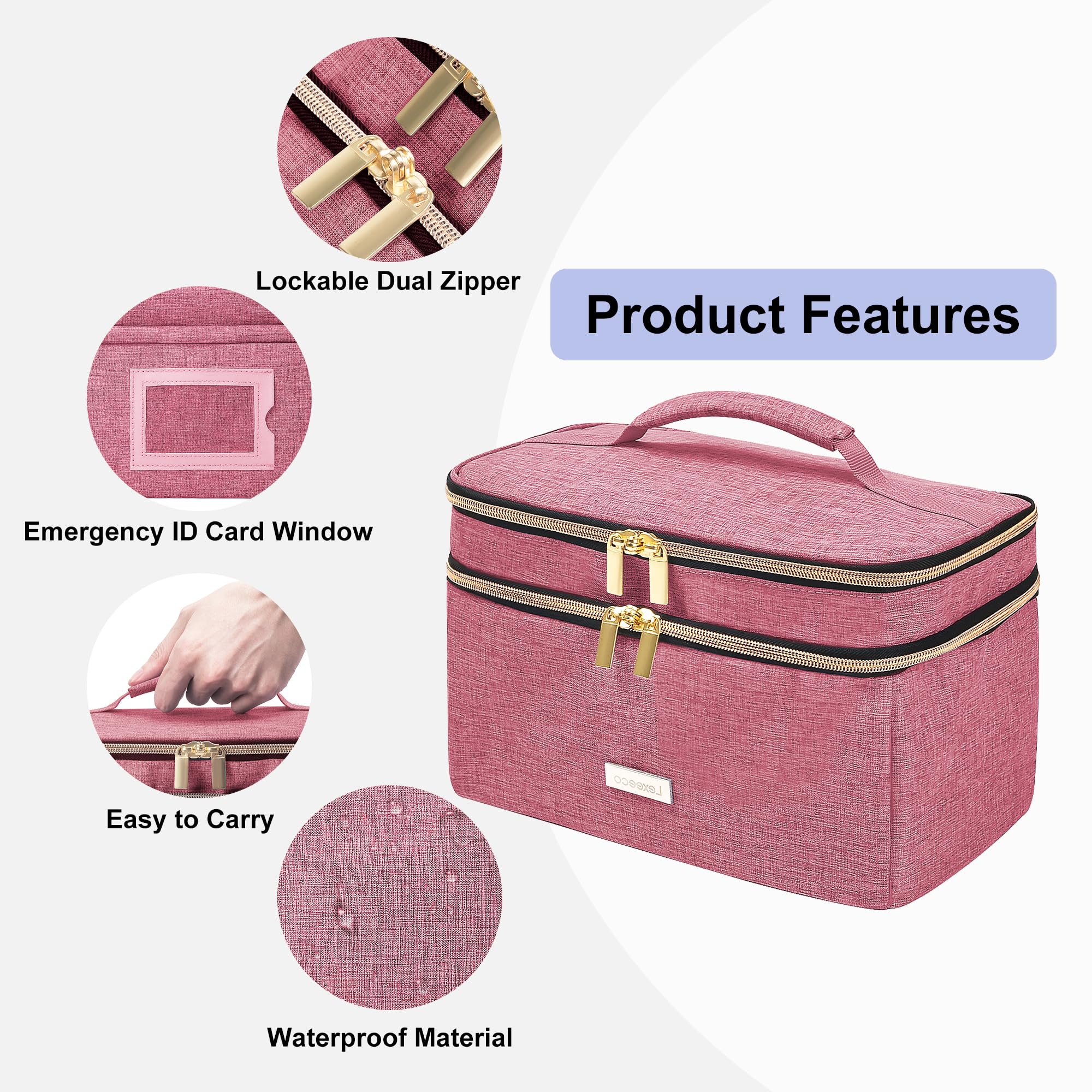 Lexeeco Medicine Storage Bag Pill Bottle Organizer with Portable Small Pouch Travel Medication Bottle Organizer for Emergency Ho