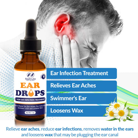 Natural Ear Drops for Ear Infection - Herbal Eardrops for Adults, Children & Pets - Soothes Discomfort, Ear Aches, Itchy Ears, S