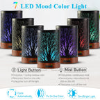 Essential Oil Diffuser - 150ML Metal Aromatherapy Diffuser for Essential Oils with 7 Colors Lights Gifts for Mom Waterless Auto