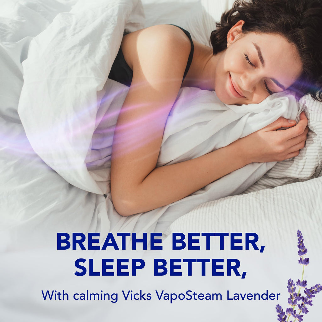 Vicks VapoSteam Lavender - Medicated Liquid with Camphor, Cough Suppressant - Helps with Cough Relief, Relaxation, and Comfortab