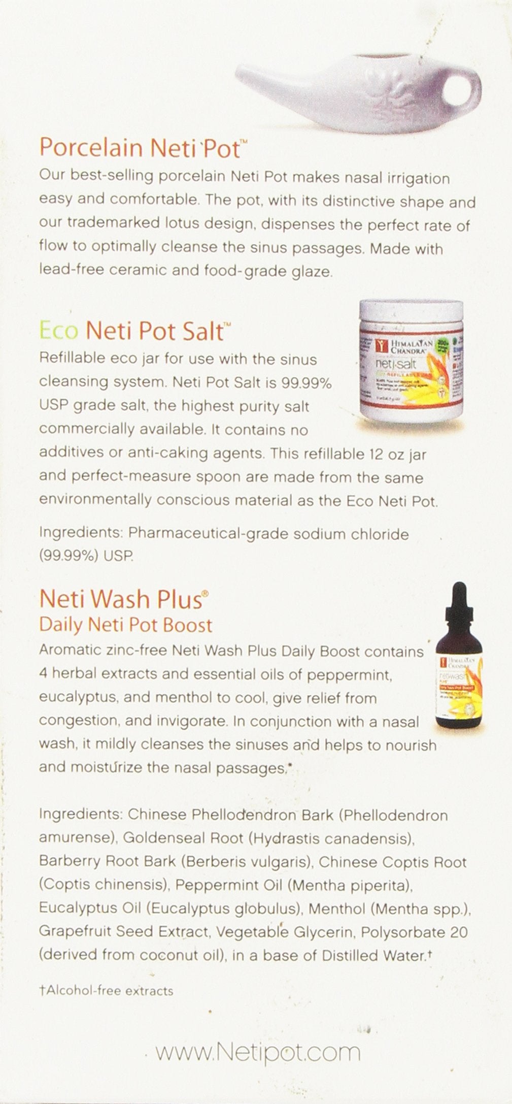 Himalayan Chandra Neti Pot Complete Sinus Cleansing System Starter Kit