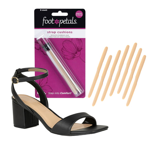 Foot Petals Strap Cushions, Stop Slipping Straps, Reduce Rubbing, Prevent Blisters, Red Marks, Better Fit, Trimmable, 8pcs, Khak