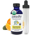 PURA DOR Organic Sweet Orange Essential Oil (4oz with Glass Dropper) 100% Pure & Natural Therapeutic Grade for Hair, Body, Skin