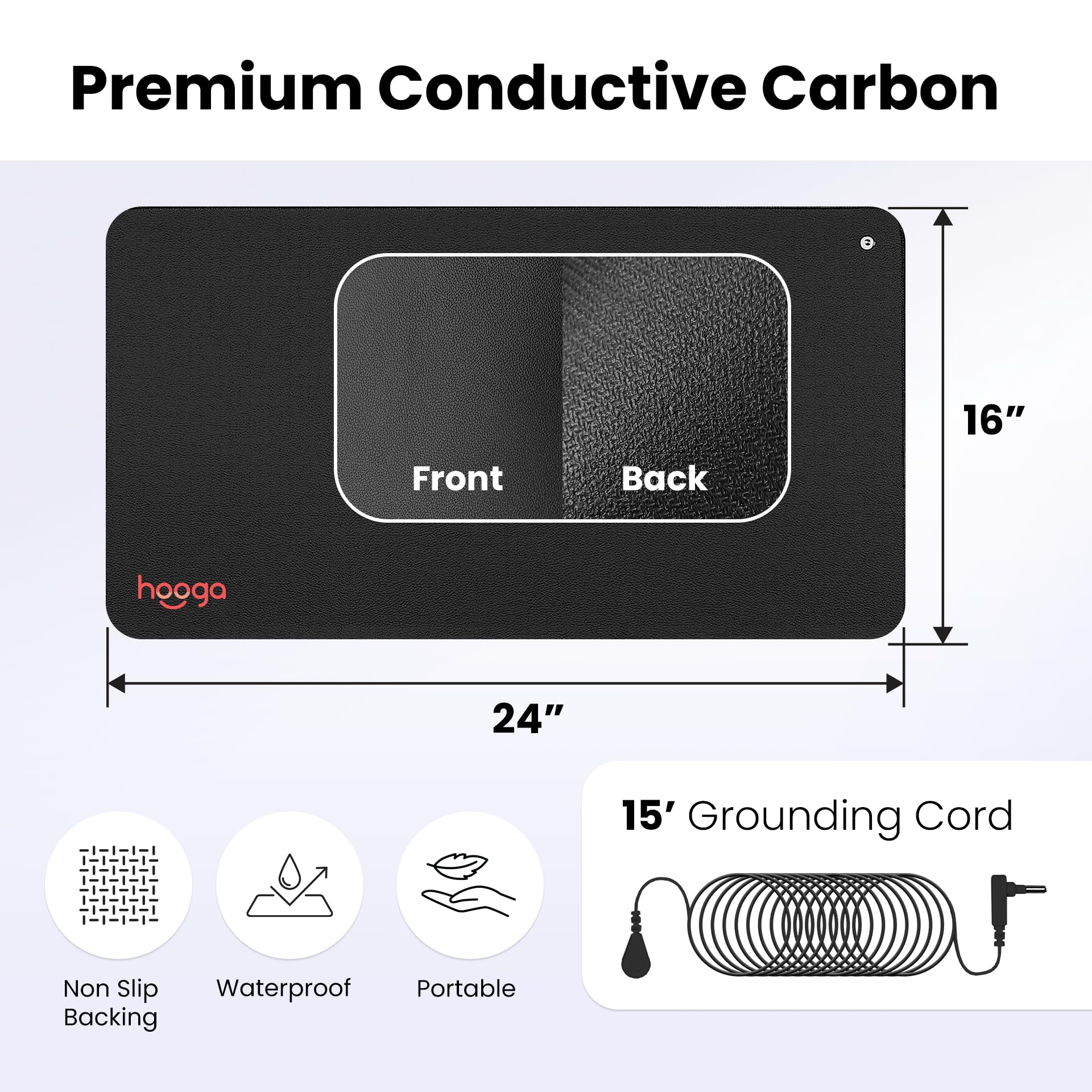 Hooga Grounding Mat for Sleep, Energy, Pain Relief, Inflammation, Balance, Wellness. Earth Connected Therapy. Indoor Grounding a