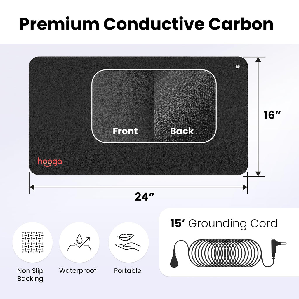 Hooga Grounding Mat for Sleep, Energy, Pain Relief, Inflammation, Balance, Wellness. Earth Connected Therapy. Indoor Grounding a