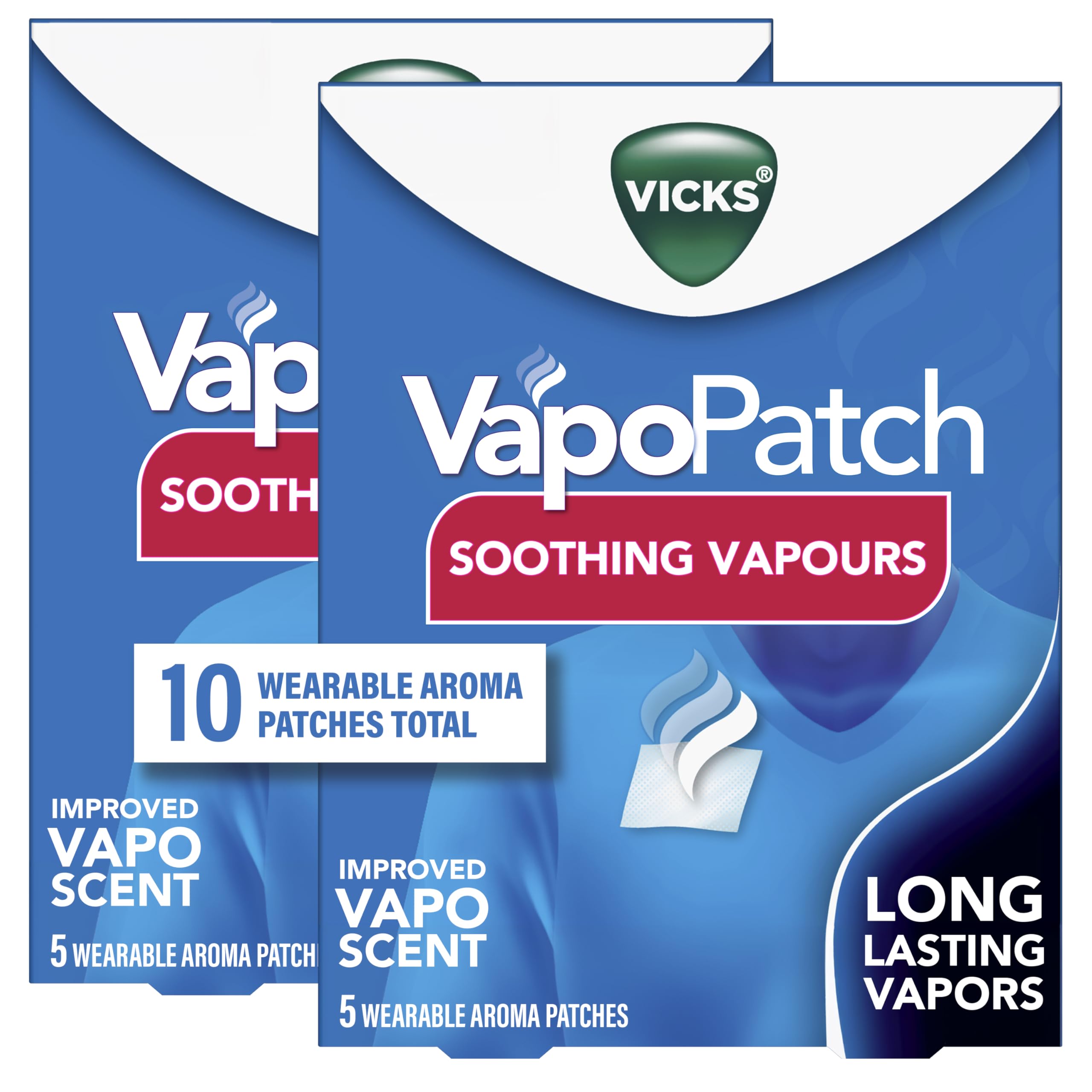Vicks VapoPatch, Wearable Mess-Free Aroma Patch, Soothing & Comforting Non-Medicated Vicks Vapors, For Adults & Children Ages 6+