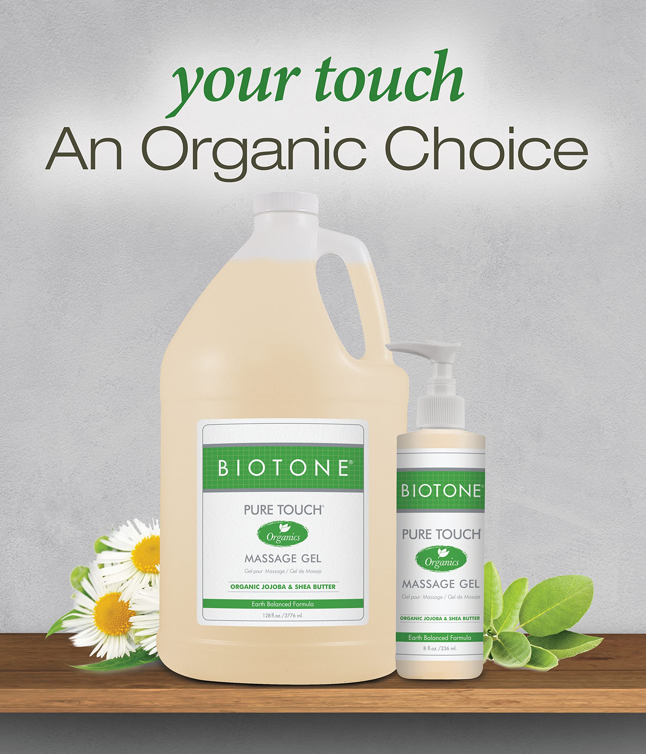 Biotone Pure Touch Organic Massage Gel, 128 Ounce