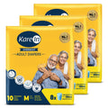 Karein Overnight Adult Diaper Tape M Size, Medium, Waist (75100 Cm 3040), 30 Unit, Long Protection Hour, Unisex, Quick & Eve