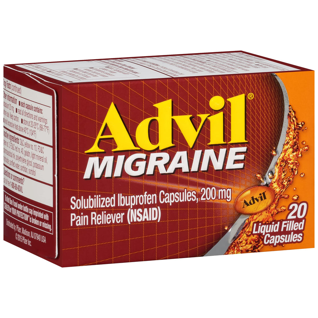 Advil Migraine Headache Relief, Ibuprofen Capsules with Ibuprofen 200mg for Migraine Relief, Nausea Relief and Light Sensitivity