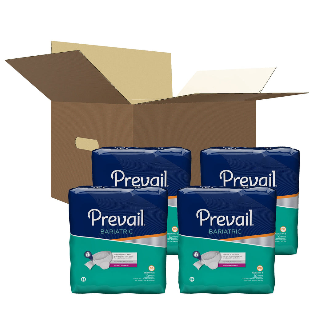 Prevail Specialty Brief, Bariatric B, to 100 Inch Waist, Heavy Absorbency, PV-094 - Case of 40