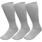 Falari Physicians Approved Diabetic Socks Crew Unisex 3, 6 or 12-Pack (9-11, 3 Pairs Grey)