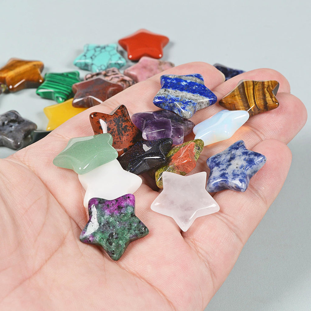 ISAROARO 42 Sets Bulk Pocket Hug Little Star Worry Stones Token Gift Card for Friends Colleagues Family Distance Social Celebrat