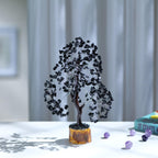 PYOR Black Tourmaline Feng Shui Money Tree, Real Crystals, Abundance Stones and Crystals for Home Office and Spiritual Room Deco