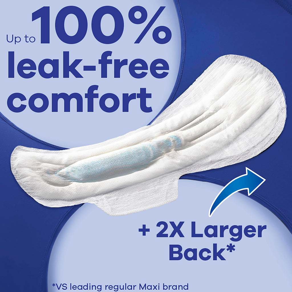 Always Maxi Overnight Pads with Wings, Size 5, Extra Heavy Overnight, Unscented, 72 Count