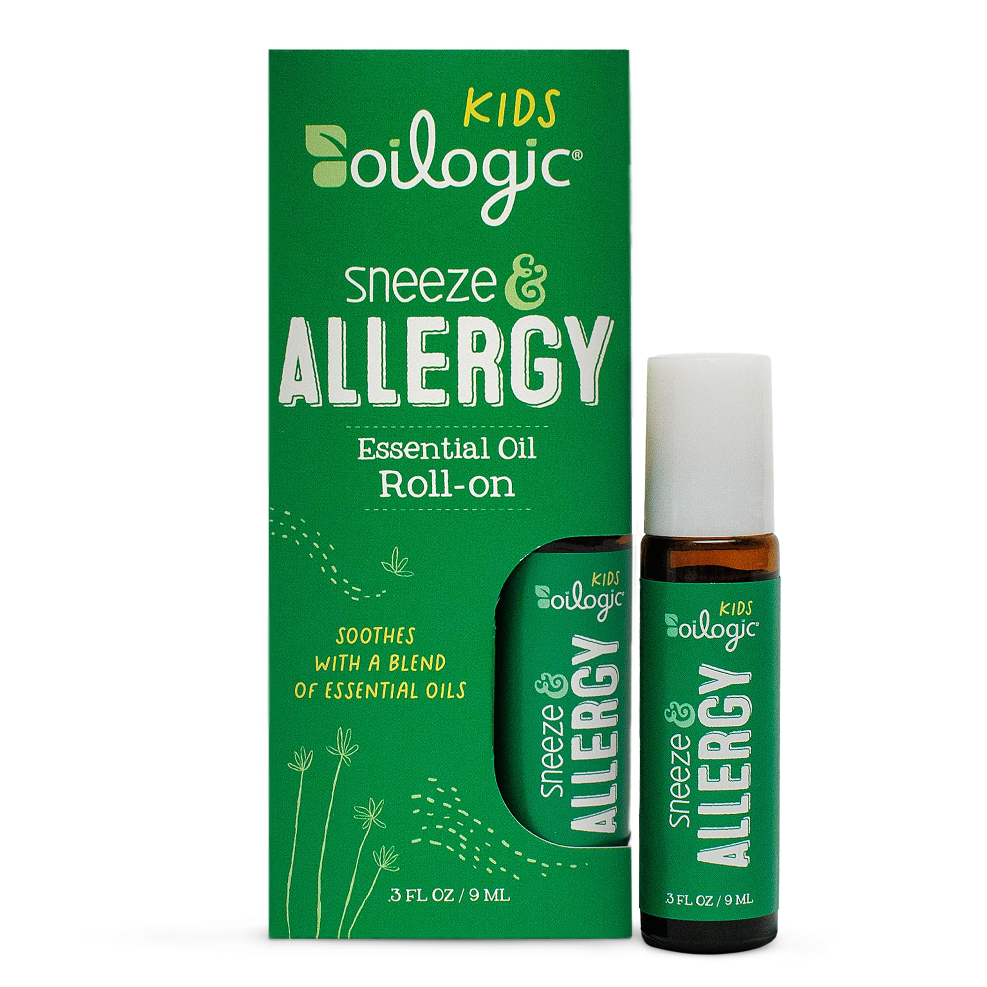 Oilogic Kids Sneeze & Allergy Essential Oil Roll-On - Naturally Comforts Allergy Symptoms with a Blend of 100% Pure Essential Oi