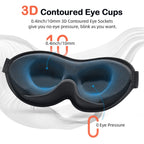 INNELO Contoured Sleep Mask for Side Sleepers - 100% Light Blocking, Soft and No Pressure on Eyes - Blindfold for Travel, Nap, Y