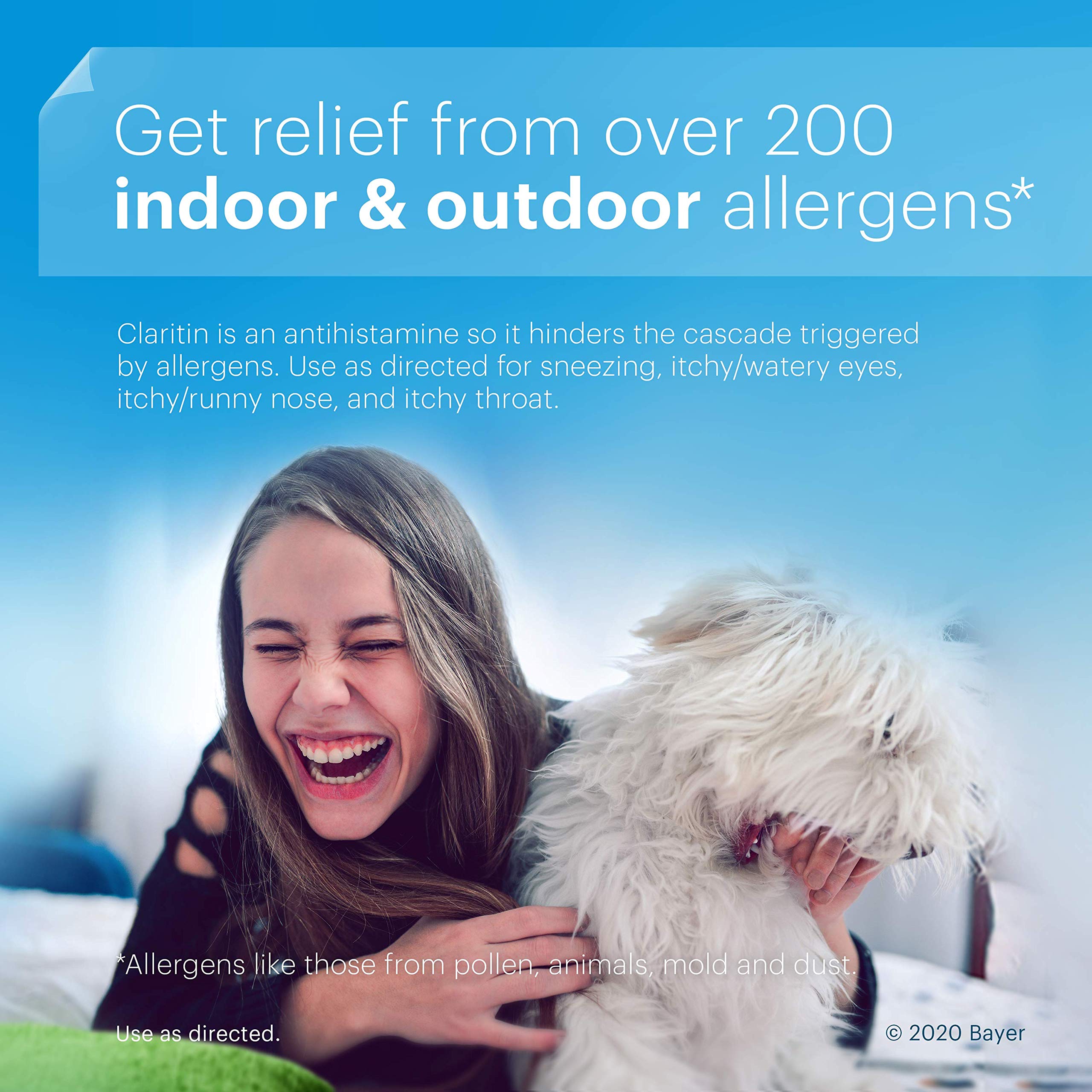 Claritin 24 Hour Allergy Medicine, Non-Drowsy Prescription Strength Allergy Relief, Loratadine Antihistamine Tablets, 45 Count