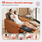 CooCoCo Massage Mat with Heat, Massage Pad with 10 Vibration Motors, Full Body Massager for Neck and Back, Bed Massager for Shou